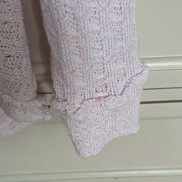 Free People Soft Pink Embroidered Knit Sweater - Picture 4 of 6